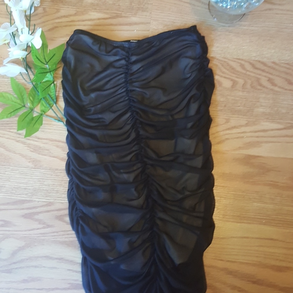 Mesh Ruched Bodycon Skirt - Picture 4 of 8